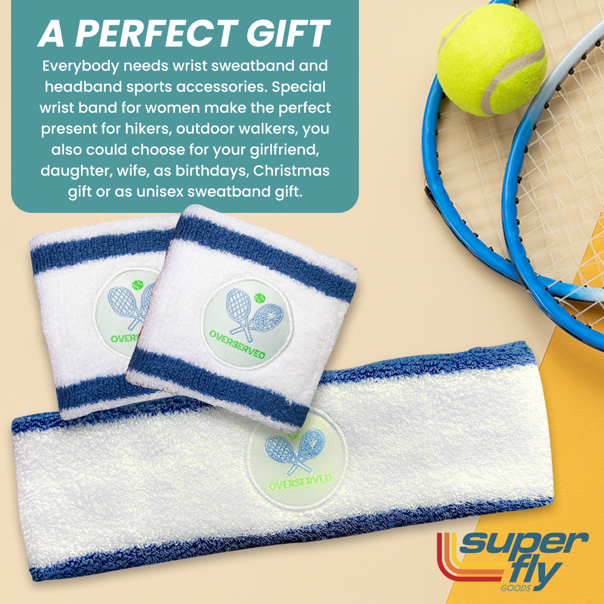 Super Fly Goods Tennis Wristband and Headband Set