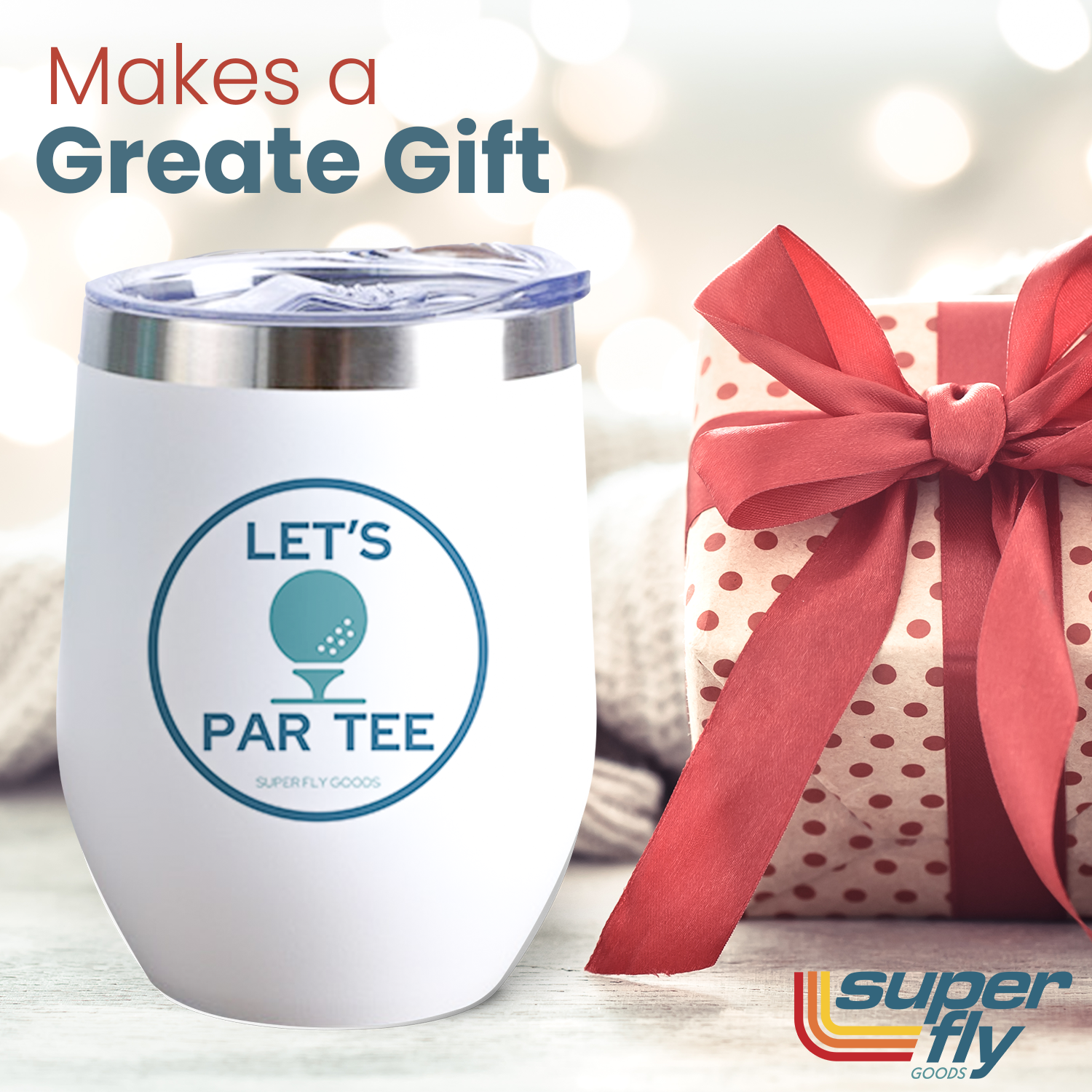 12oz Golf Mug – Insulated Stainless Steel Tumbler with Lid