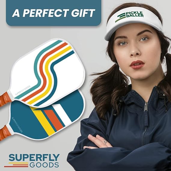 Pickle Baller Retro Pickleball Visor Fun Pickle Ball Gift Men's and Women's White