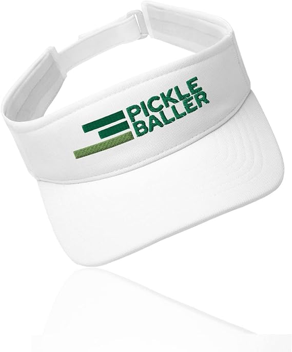 Pickle Baller Retro Pickleball Visor Fun Pickle Ball Gift Men's and Women's White