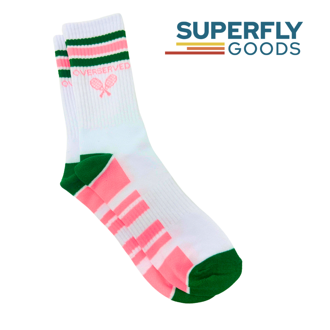 Super Fly Goods Performance Socks Tennis Pink