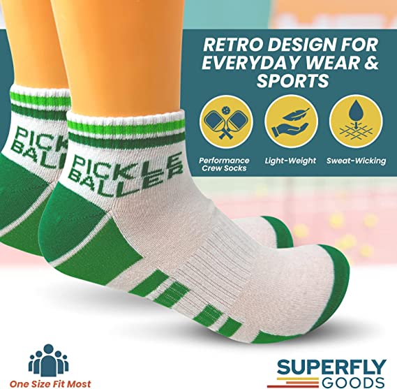 Pickle Baller Novelty Athletic Ankle Socks Pickleball