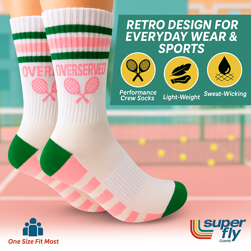Tennis Crew Socks Men & Women Unisex Performance Socks Pink