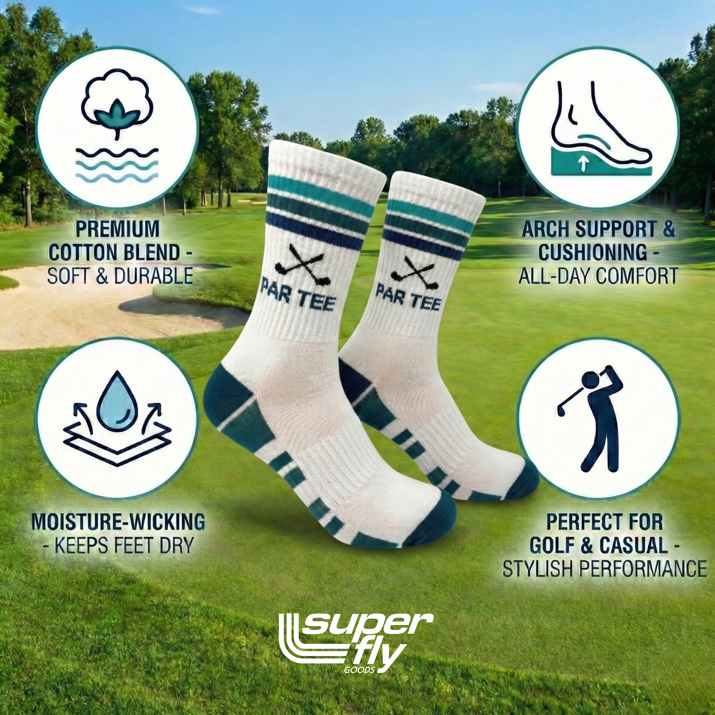 Golf Crew Socks Men & Women Novelty Athletic Socks