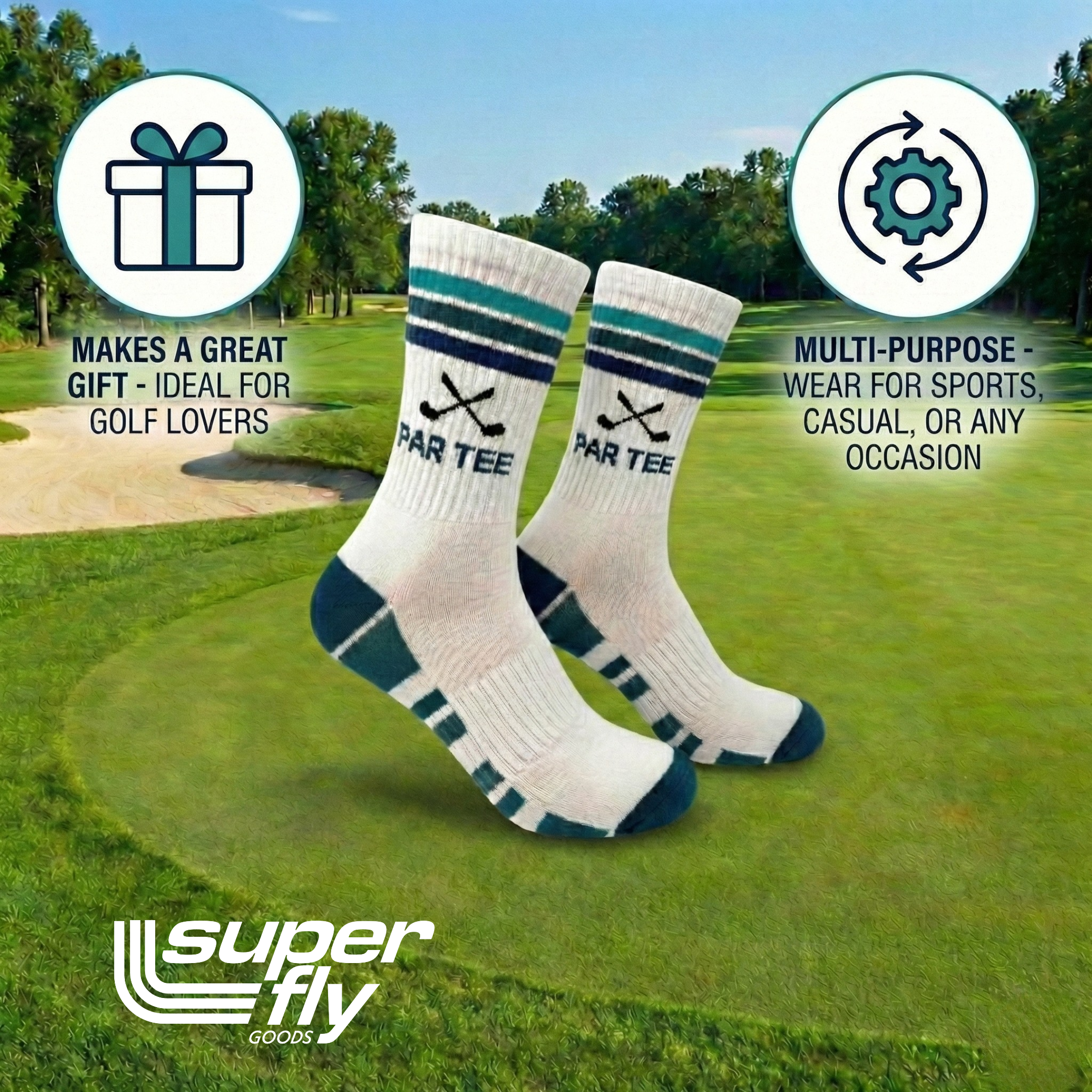 Golf Crew Socks Men & Women Novelty Athletic Socks