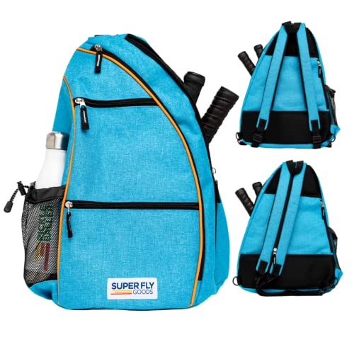 Pickleball Tennis Bag Backpack or Sling Reversible Bag Blue