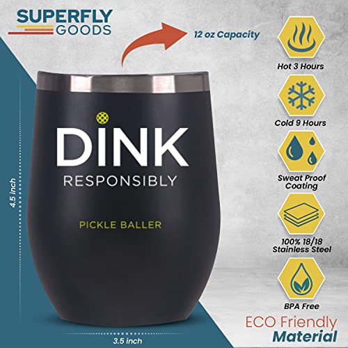 Pickleball Stainless Steel Wine Tumbler Highball Beer Cup
