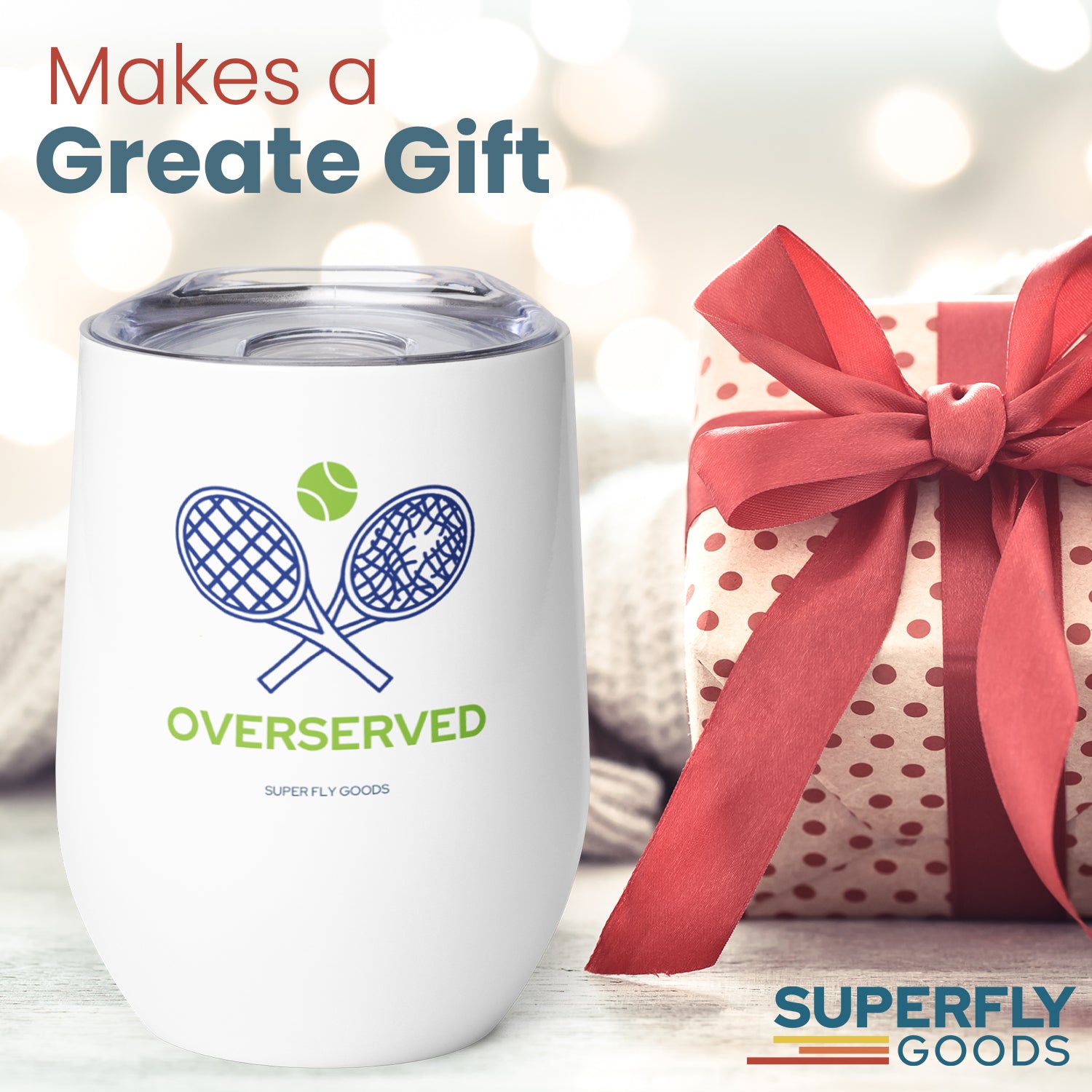 Tennis Lovers Premium Stainless Steel Insulated Tumbler 12 oz, Leak-Proof