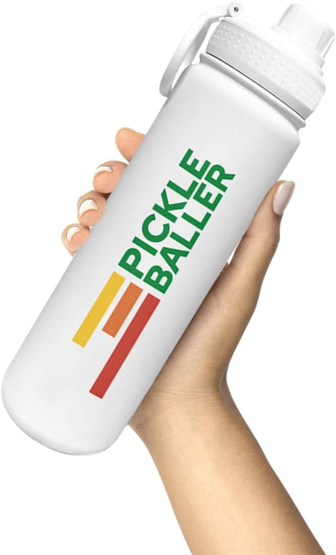 Pickle Baller Stainless 24 oz Water Bottle Pickleball