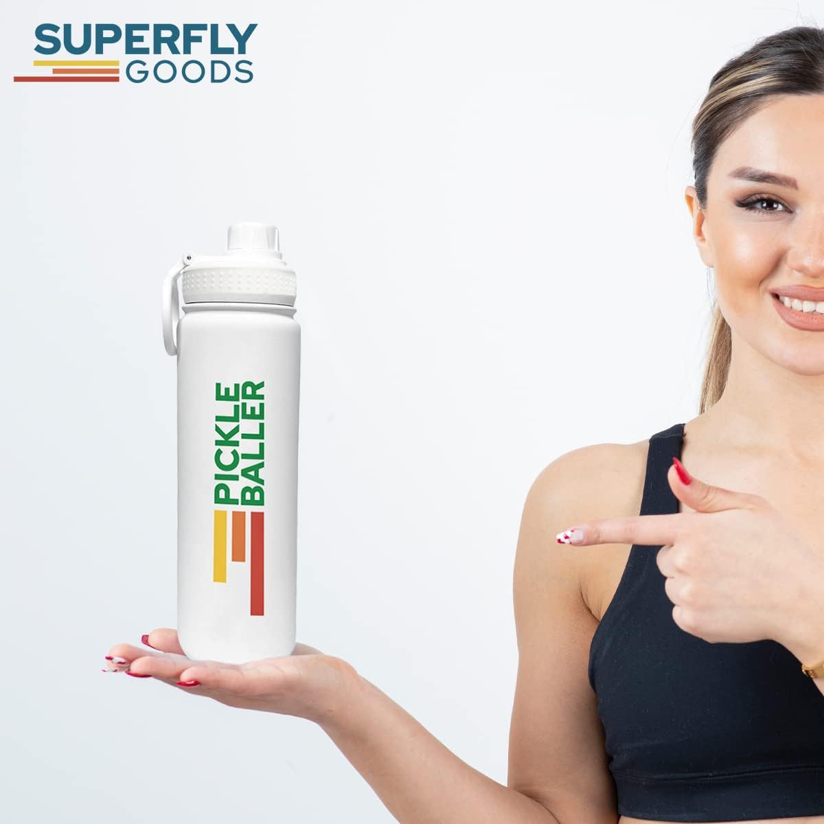 Pickle Baller Stainless 24 oz Water Bottle Pickleball