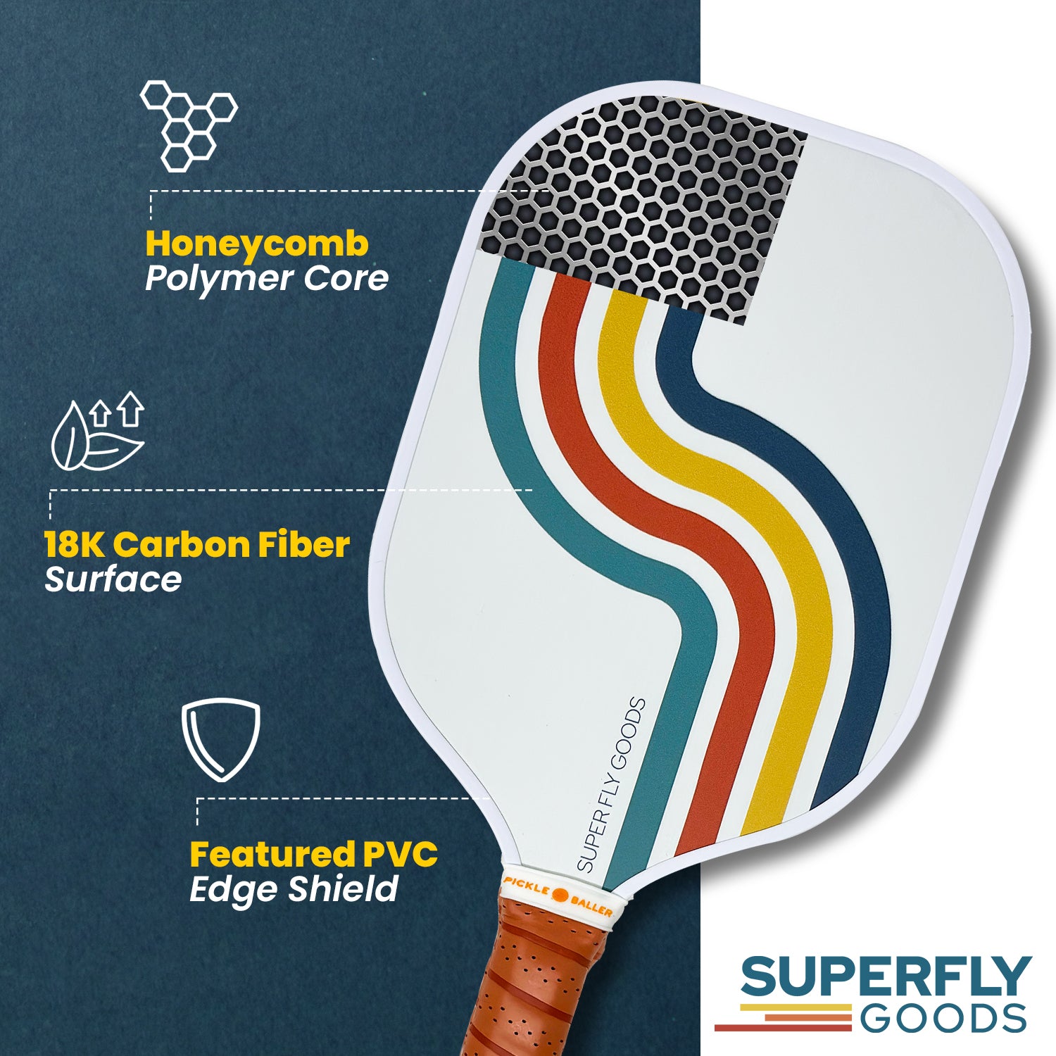 Super Fly Goods Pickleball Paddle Mountain Wave