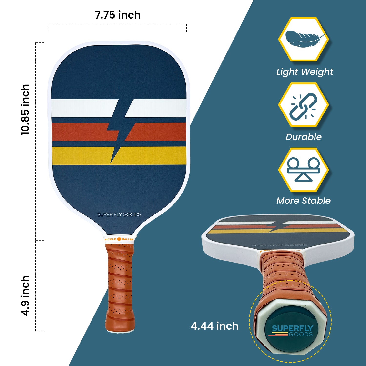 Super Fly Goods Pickleball Paddle Retro Bolt