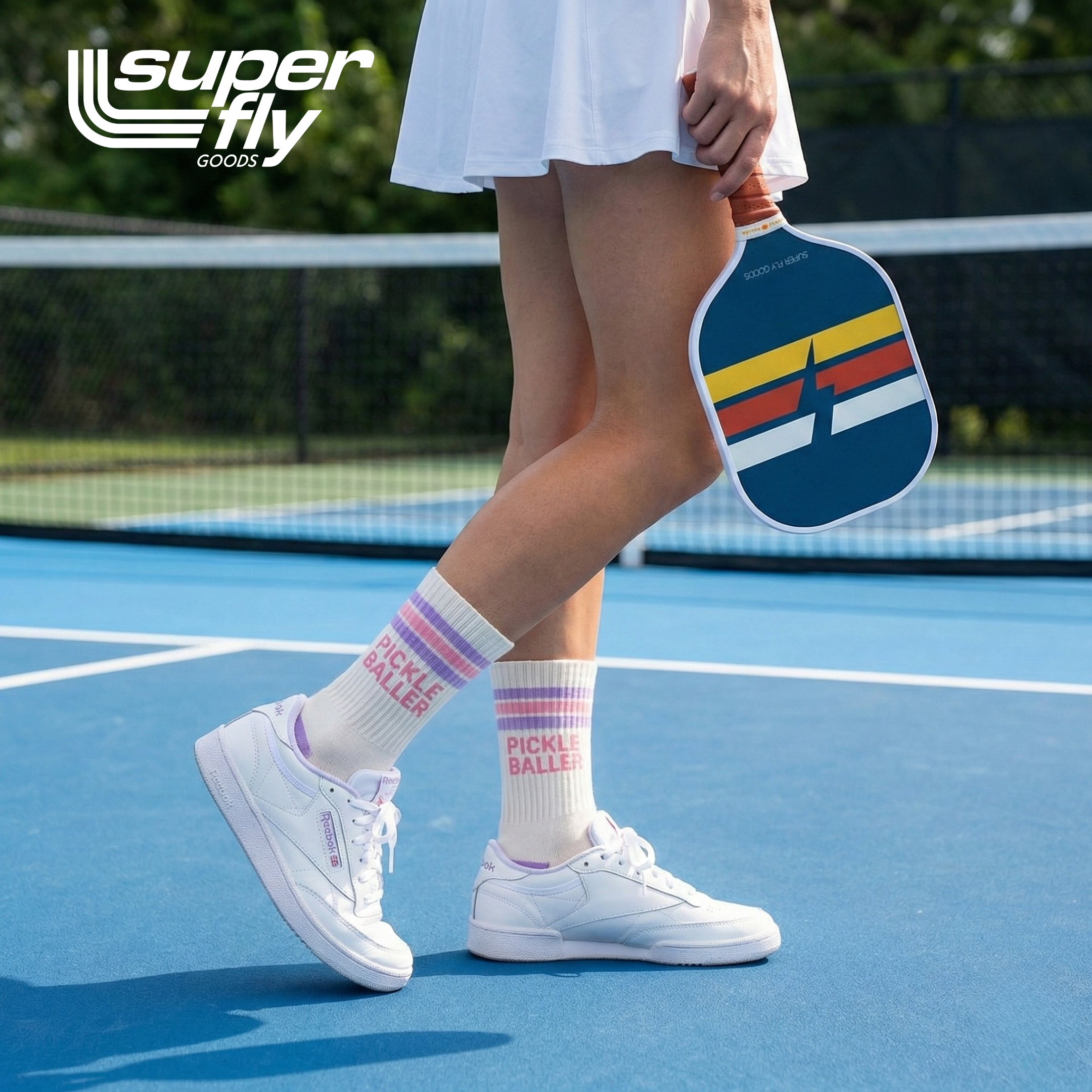 Pickleball Crew Socks Men & Women Athletic Socks Pink