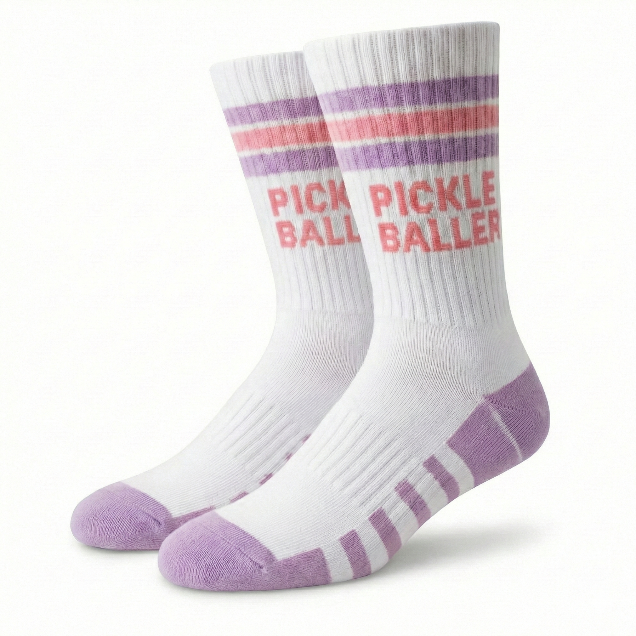 Pickleball Crew Socks Men & Women Athletic Socks Pink
