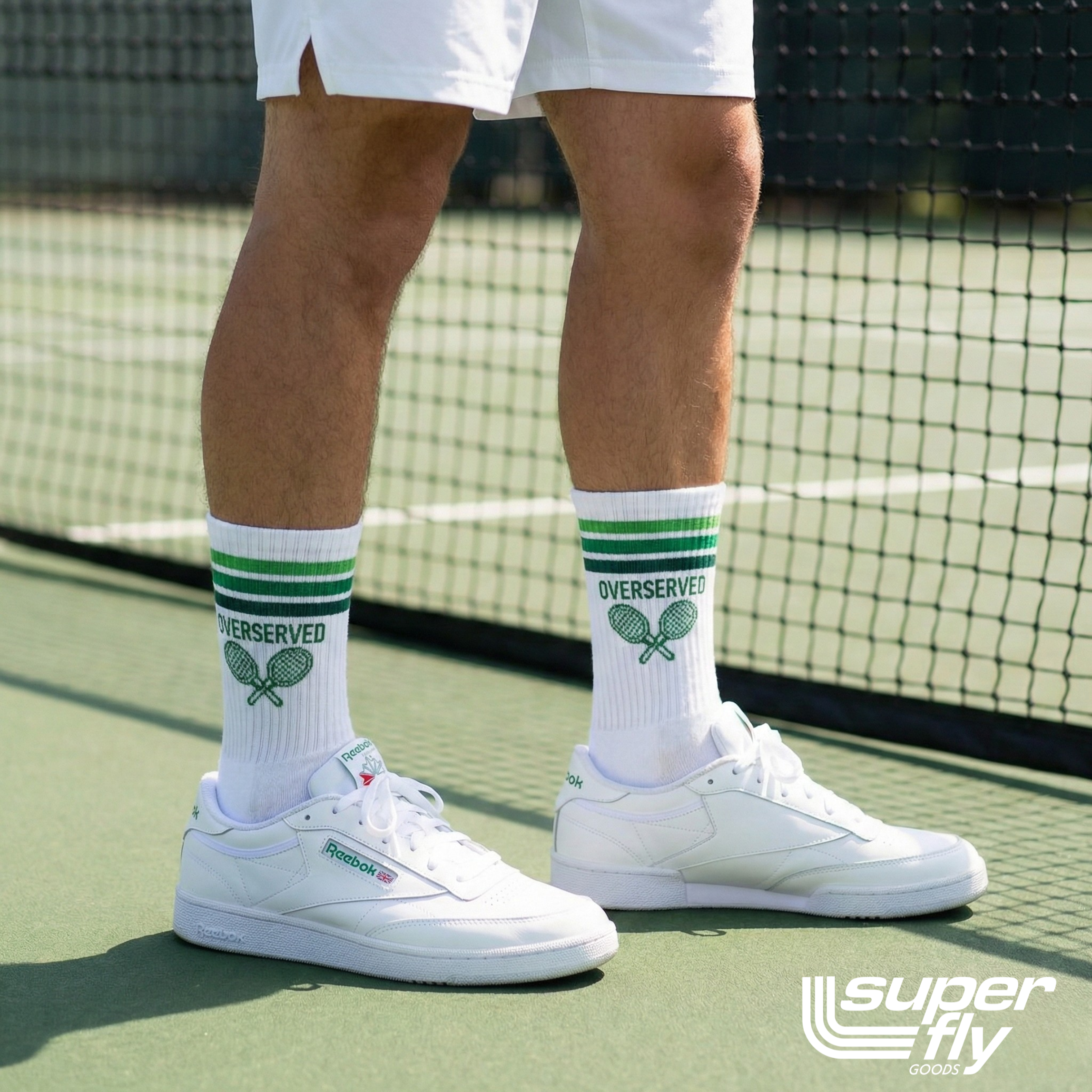 Tennis Crew Socks Men & Women Unisex Athletic Socks Green