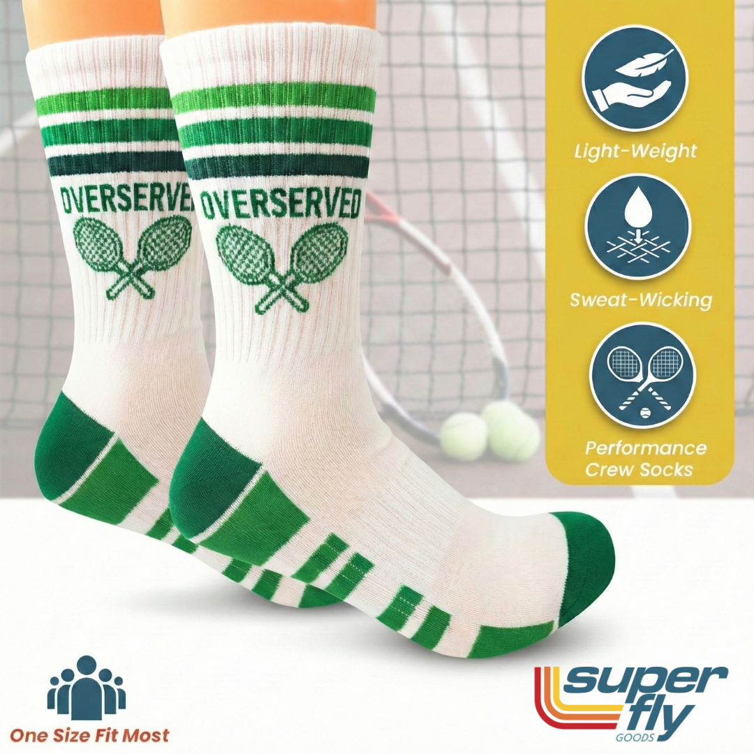 Tennis Crew Socks Men & Women Unisex Athletic Socks Green